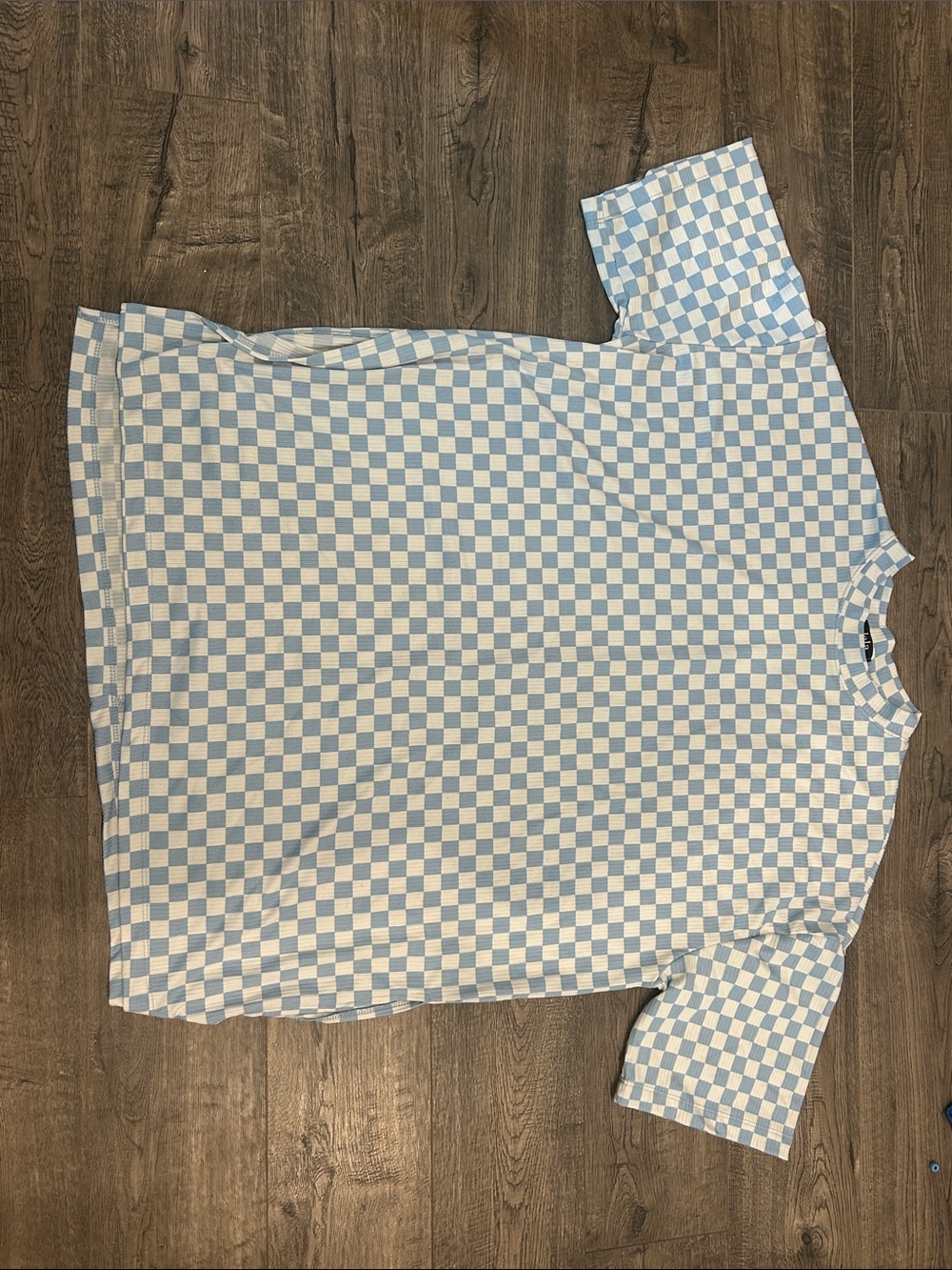 Dressed in LaLa baby blue checkered split side top size 2xl